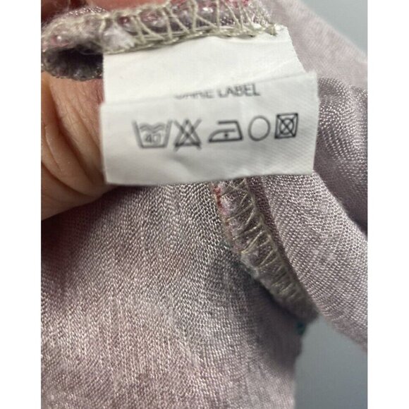 Limelight Embroidered Beige Short Silk Kurti Tunic Dress L Floral Tropical Light - Picture 12 of 14